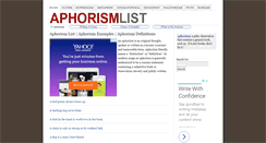 Desktop Screenshot of aphorismlist.com
